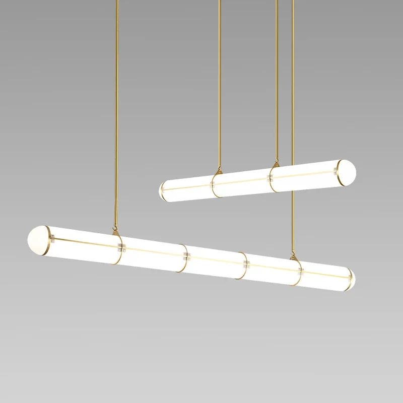 Description Picture 6 of itemRetro White Round Tube Restaurant Chandelier Modern Italian Designer Minimalist Creative Word Acrylic Pendant Lamps Lighting