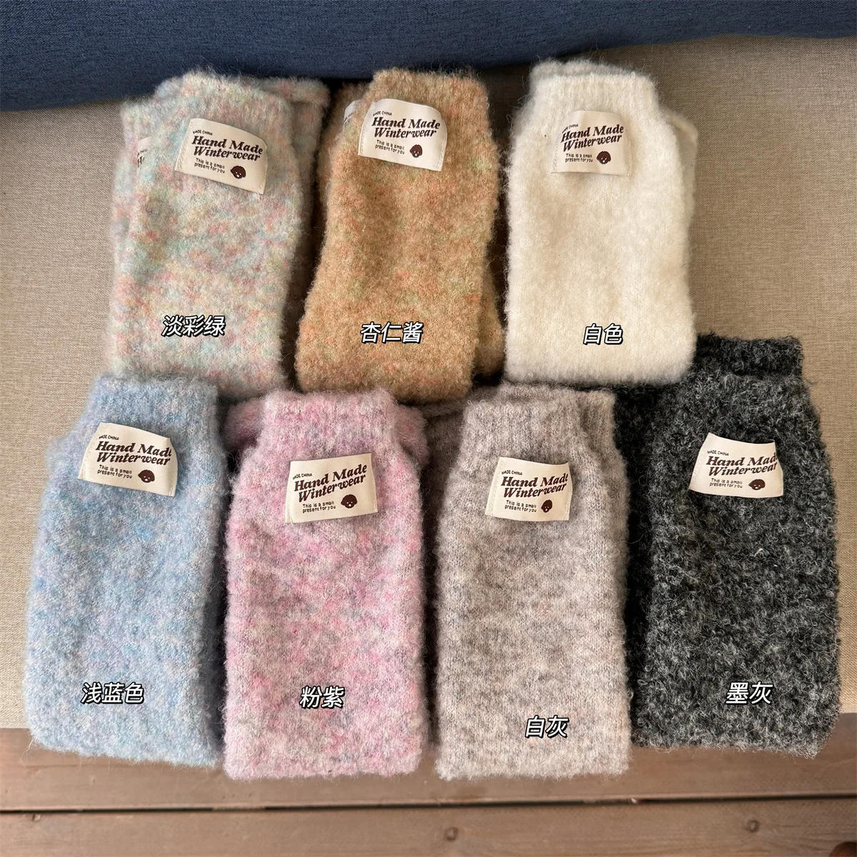 Description Picture 4 of itemY2k Label Stocking Stuffer Jk Padded Ankle Covers Women Wool Knitted  Leggings Socks Leg Warmers Winter Calf Socks Leg Covers