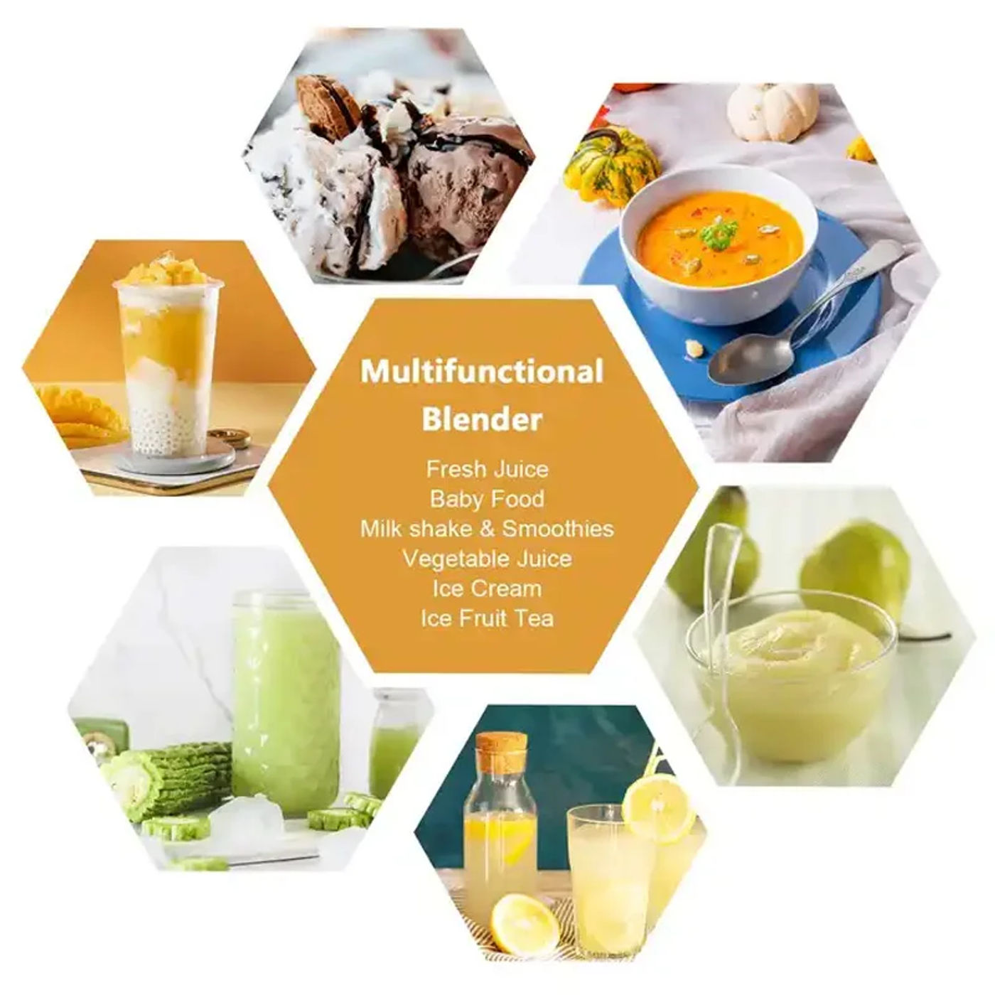 Description Picture 4 of itemPortable electric juicer Cup Handheld 6-blade USB rechargeable Multifunctional fruit blender 380ml Mini juicer