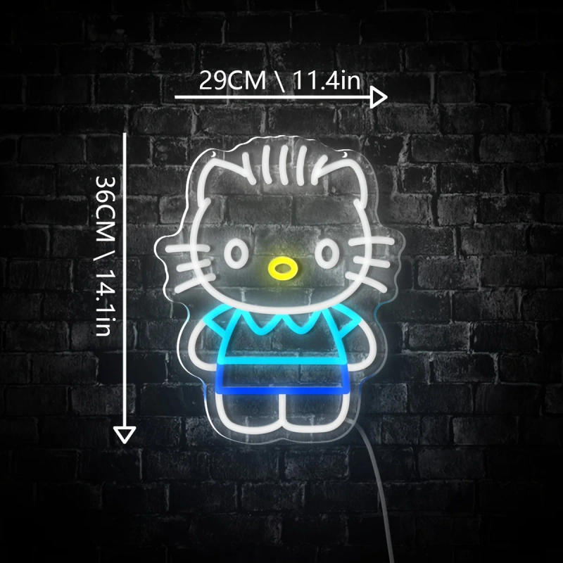 Description Picture 4 of itemHello Kitty Neon Sign for Wall Decor USB Powered Neon Light for Home Bedrroom Game Room Decor Gift for Friends Familes Kids Gift