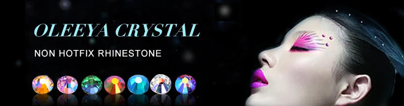 Description Picture 2 of itemAll Size Glass Strass Cтразы Colorful Noctilucent Neon Non Hotfix Rhinestone Glitter Crystals For Nail Art Accessories F0170