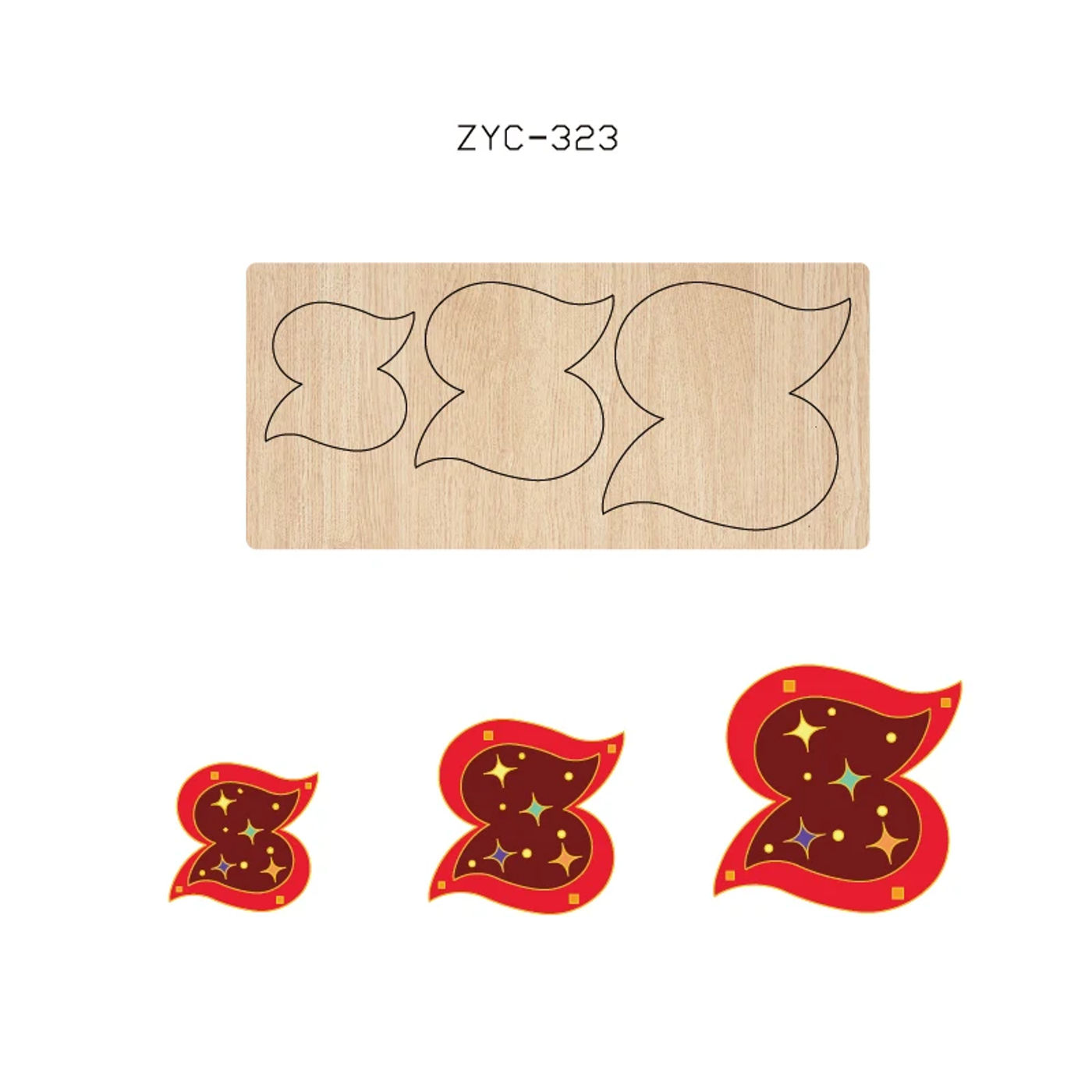 Description Picture 6 of itemZYC-323 bow wooden cutting mold suitable for die-cutting machines
