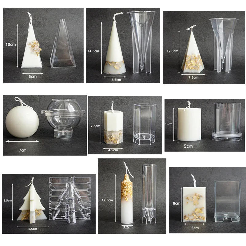 Description Picture 2 of itemIns Net Red gold foil Candle Mold DIY geometric shape Plastic Candle Mould Handmade Soap Decoration Crafts Candle Making Tool