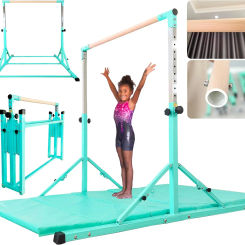 Foldable Gymnastics Bar, 6FT Gymnastic Horizontal Bars, Folding Training Bar for Kids and Teenagers 3-18