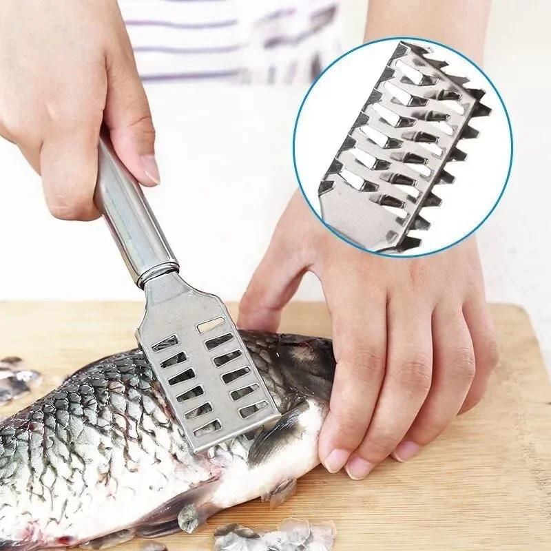 Description Picture 5 of itemStainless Steel Fast Cleaning Fish Peeler Scale Remover Seafood Crackers Fish Scaler Cleaner Planet Skin Brush Scraper Tool
