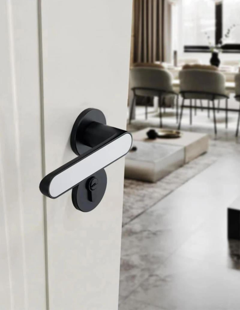 Description Picture 6 of itemModern Minimalist Bedroom Split Door Lock Ecological Mechanical Room Lock Solid Silent Handle Lock Mute Furniture Hardware Locks