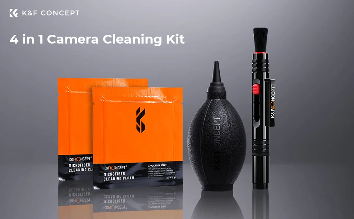 Description Picture 2 of itemK&F CONCEPT 3 in 1 Camera Cleaning Kits Air Blowing+Cleaning Pen+Cleaning Cloth for Camera Lenses & Filters Sensor Screen LCD