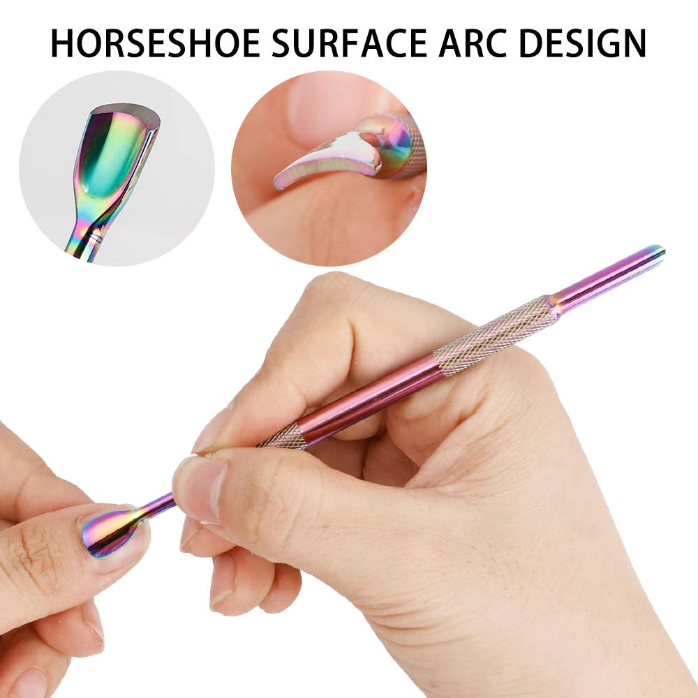 Description Picture 3 of itemDouble-ended Manicure Steel Pushers Nail File Cuticle Remover Stainless Steel Removing Dead Skin Clean Manicure Nail Art Tools