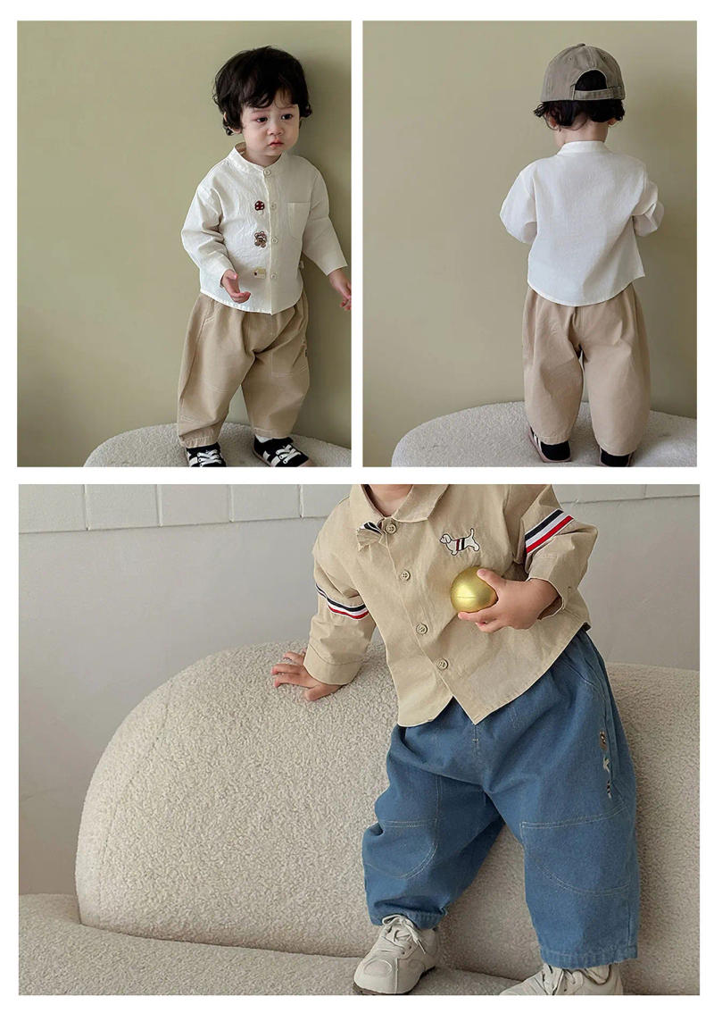 Description Picture 6 of itemChildren's Embroidered Jeans 2025 New Autumn Boys' Elegant Bear Casual Pants Baby Fashion Korean Edition Pants