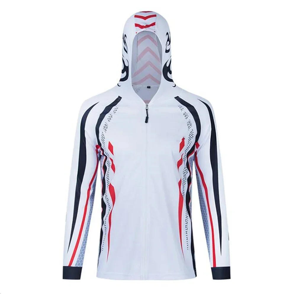 Description Picture 3 of item2024 Summer Men Hooded Long Sleeve Performance Fishing Shirts Jersey Fishing UV Hoodies Fishing Clothing
