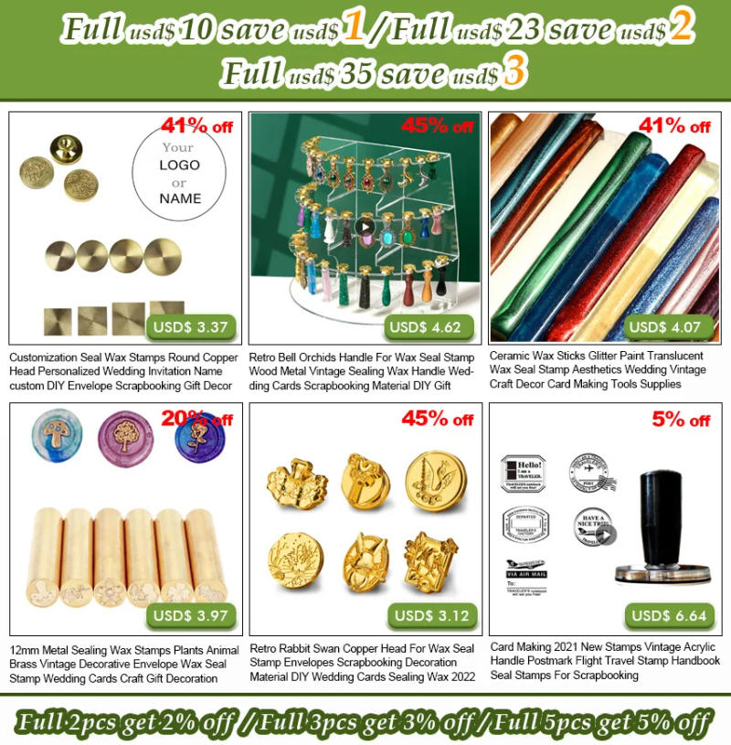 Description Picture 2 of item100pcs Retro Seal Stamp Bead   Vintage Octagon Sealing Wax Beads  for Scrapbooking Wedding Craft Decor Card Making Tools