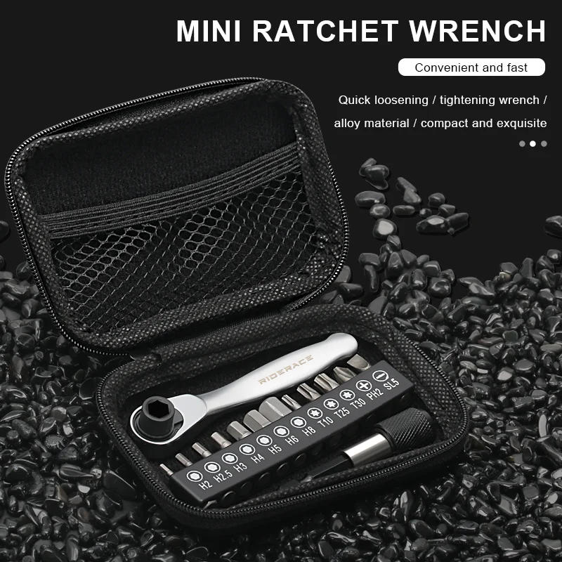 Description Picture 2 of itemRIDERACE Bike Allen Key Spanner Single-Ended Torque Ratchet Wrench Spanner 1/4 Inch Screwdriver Set Bicycle Hand Repair Tools