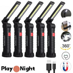 Portable Folding Work Light Multifunctional COB LED Flashlight USB Rechargeable Magnetic Lanterna Hanging Lamp Camping Torch New