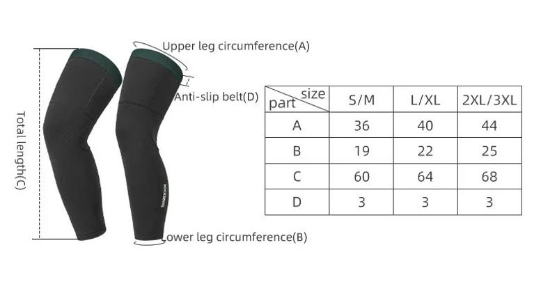 Description Picture 3 of itemROCKBROS Cycling Leg Sleeves Warm Fleece Legwarmers Bicycle Riding Leggings Autumn Winter Windproof Sports Leg Covers