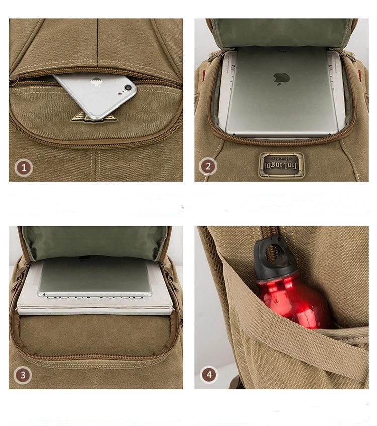 Description Picture 6 of item70L Thick Canvas Camping Backpack Large Capacity Waterproof Outdoor Trekking Travel Climbing Bag Luggage Rucksack Men Hiking Bag