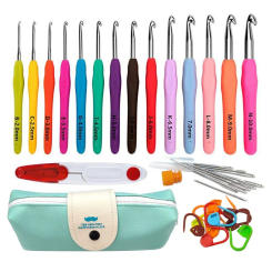 17 Styles Multi-Type Crochet Hook Kit for Hand Knitting Aluminum Crochet Needles Hooks Stitch Craft Yarn Tools Supplies