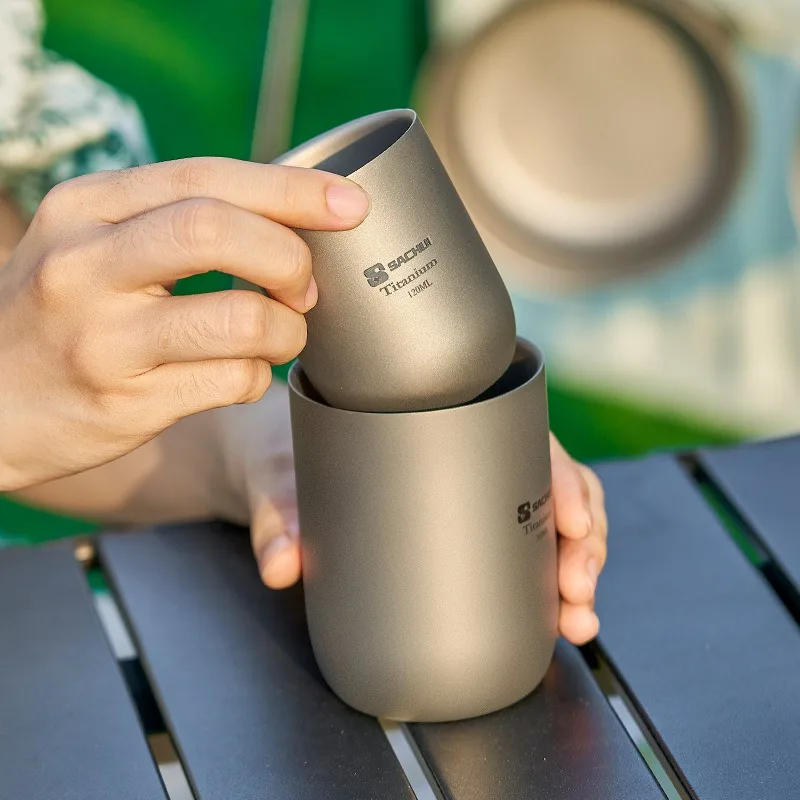 Description Picture 5 of itemPure Titanium Cup Double-layer Anti-scalding Camping Water Cup 120ml/240ml Outdoor Portable Coffee Cup for Camping Hiking Cool