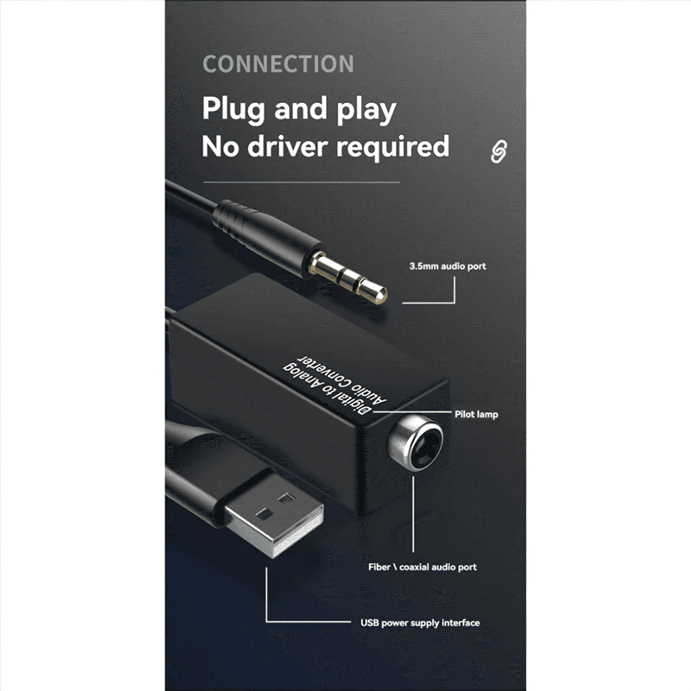 Description Picture 6 of itemDigital To Analog Audio Converter Digital To Coaxial Analog 3.5Mm USB Decoder Adapter For TV For  For PS4ABGI