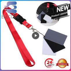 3in1 Pocket-Size Digital White Black Grey Balance Cards Camera Accessory 18% Gray Card with Neck Strap for Digital Photography