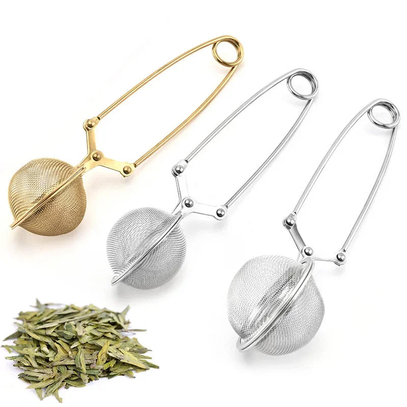 Description Picture 6 of itemStainless Steel Tea Infuser Sphere Filter Ball Teaspoon Squeeze Creative Strainer Tea Drip Handle Seasoning Mesh Spoon Ball