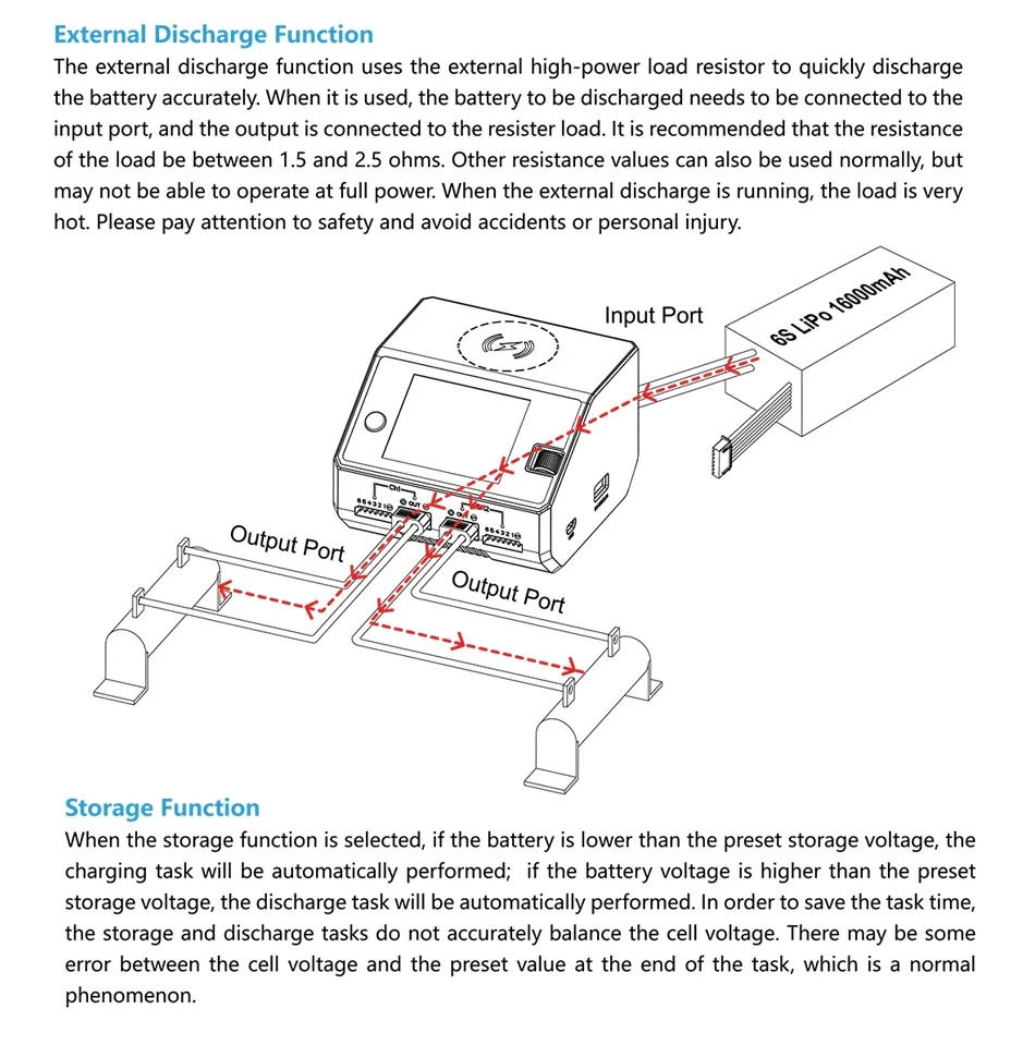 Description Picture 5 of itemHOTA D6 Pro Black AC 200w DC 2x325w /15a Channel Smart Battery Charger Discharger Lipo Charger For Rc Drone Spare Parts