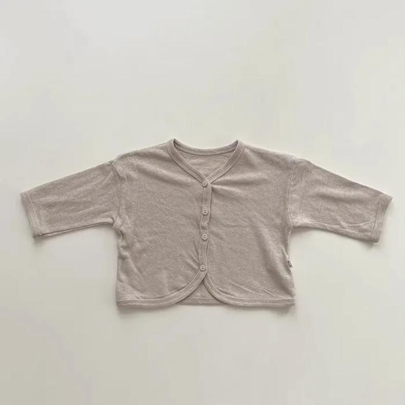 Description Picture 5 of item2025 Summer New Baby Long Sleeve Sunscreen Jacket Infant Girl Cotton Cardigan Kids Boys Solid Coat Thin Breathable Tops Clothes