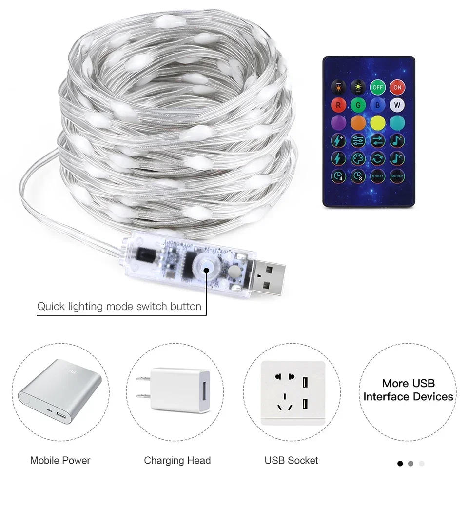 Description Picture 4 of item5M/10M/20M RGBIC LED Smart Fairy Lights Bluetooth APP Control String Light DIY for Christmas Party Wedding Home Decoration