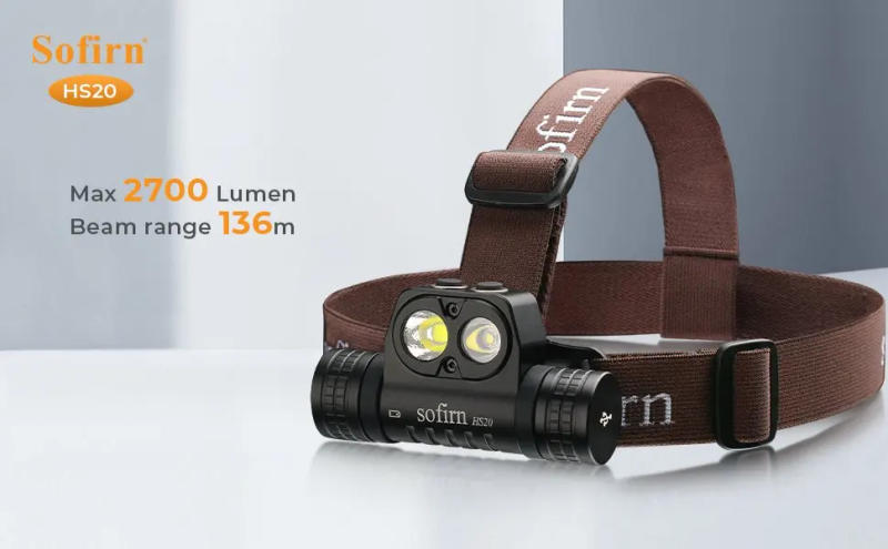 Description Picture 4 of itemSofirn HS20 2700lm USB C Rechargeable LED Headlamp 18650 Powerful Headlight with Spotlight&Floodlight Dual Switch Indicator