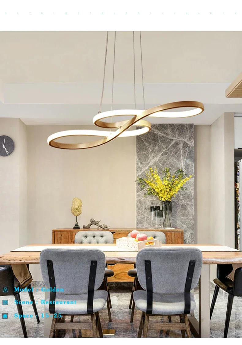 Description Picture 5 of itemModern Kitchen Island Pendant Lights Bar Table Dining Room Decor Hanging Lights Remote Dimming Kitchen Led Cord Pendant Lamp