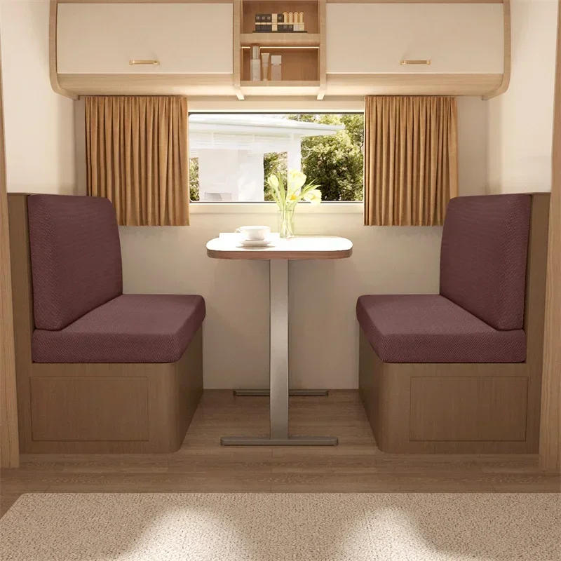 Description Picture 3 of item2 Pcs/set Polar Fleece RV Dinette Cushions Covers Stretch Couch Cover Booth Seat Covers RV Camper Car Bench Backrest Cover