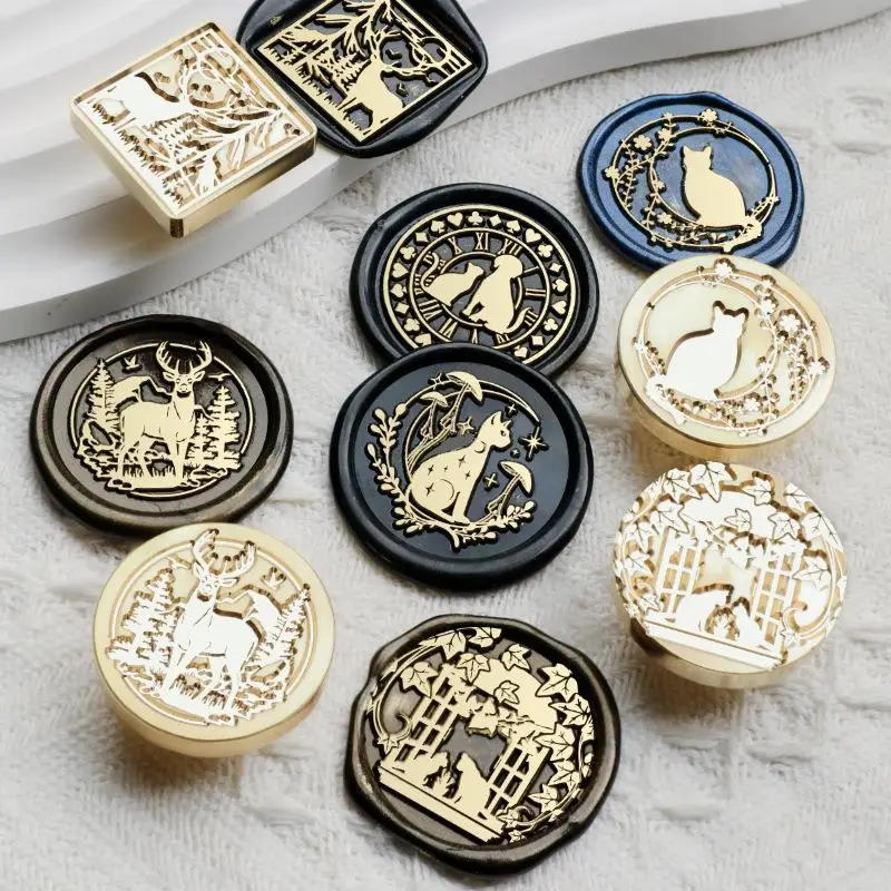 Description Picture 3 of itemFantasy Animal Series Element Pattern Wax Seal Stamp Copper Head Retro Stamp Shape Sealing Scrapbooking Craft Wedding Decorative