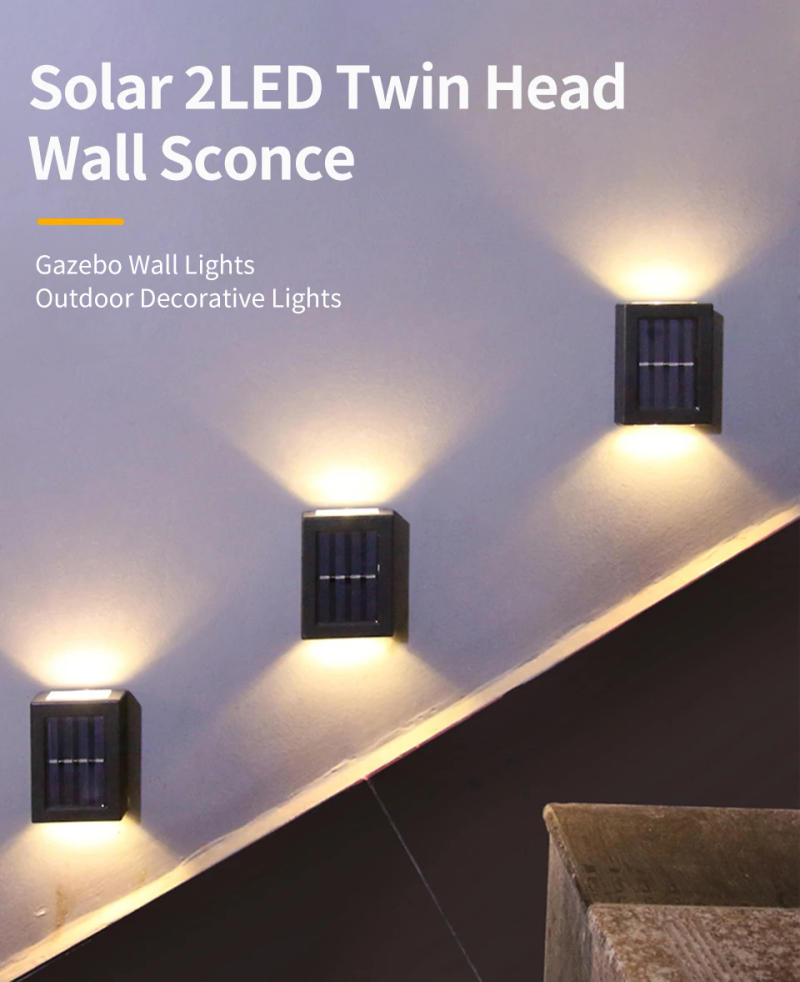 Description Picture 2 of itemSolar Light Outdoor Up and Down Wall Washer Light Waterproof Solar Lamp For Garden Street Balcony Yard Porch Stairs Fence Decor