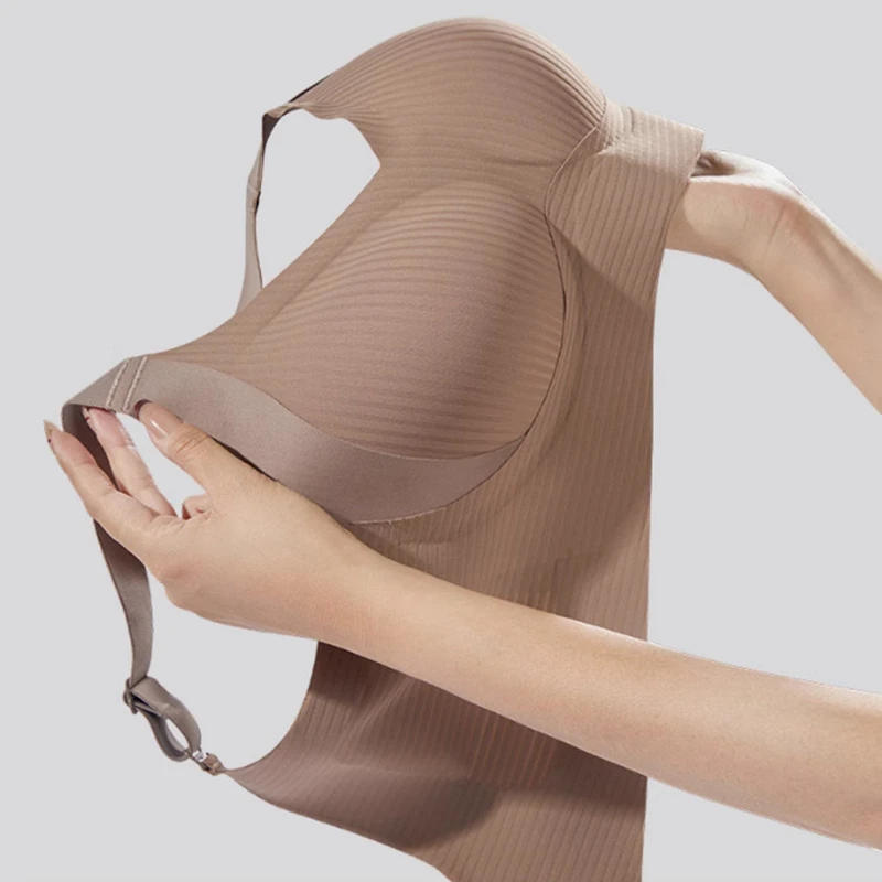 Description Picture 4 of itemWomen's Seamless Underwear, Thin Style, Large Breasts, Small Breasts, No Wires, Pull-up And Anti-sagging Large Size Bra