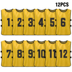 6/12 PCS Kid's Football Pinnies Quick Drying Soccer Jerseys Youth Sports Basketball Team Training Numbered Bibs Sports Vest