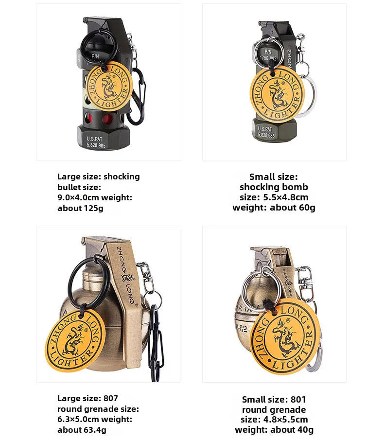 Description Picture 5 of itemMilitary Hand Grenade Model Gas Lighter, Windproof, Creative, Cigarette Accessories, Men's Small Gifts and Collections