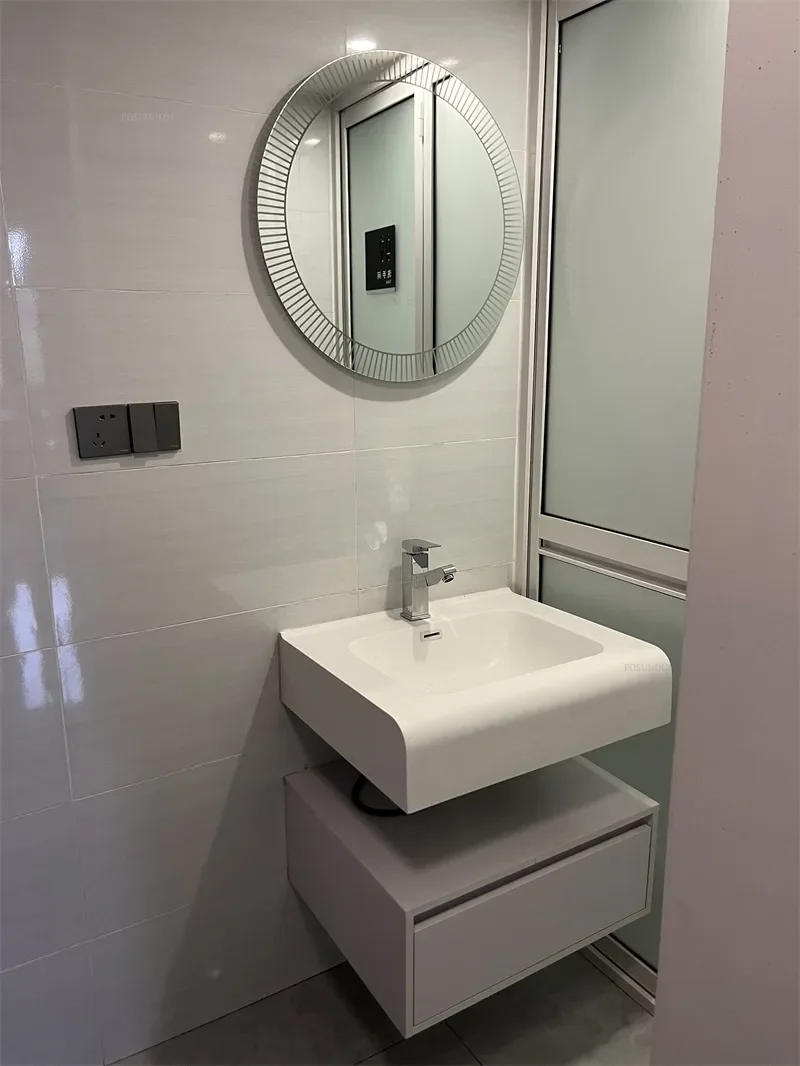 Description Picture 5 of itemNordic Style Smart Bath Mirrors Wall Mounted Toilet Round Mirrors Home Bathroom Led Luminous Dressing Mirror with Touch Screen