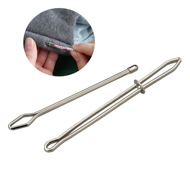 Description Picture 2 of itemStainless Steel Garment Clips Sewing DIY Elastic Band Tape Punch Cross Stitch Threader Wear Rope Elastic Clamp Sewing Tools