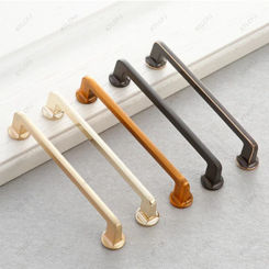 Modern Minimalist Hardware Handle Black Zinc Alloy Wardrobe Cabinet Door Handle American Light Luxury Drawer Handle