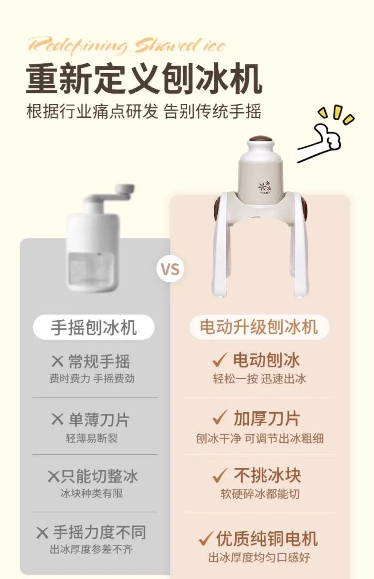 Description Picture 4 of item220V MOKUSAN Electric Snow Ice Shaver Automatic Home Use Shaved Ice Machine for Slush