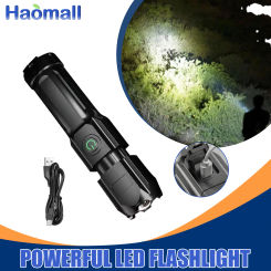 Powerful LED Flashlight Rechargeable USB Waterproof Zoom Fishing Hunting Camping 100,000 Lumens Tactical Flashlight LED