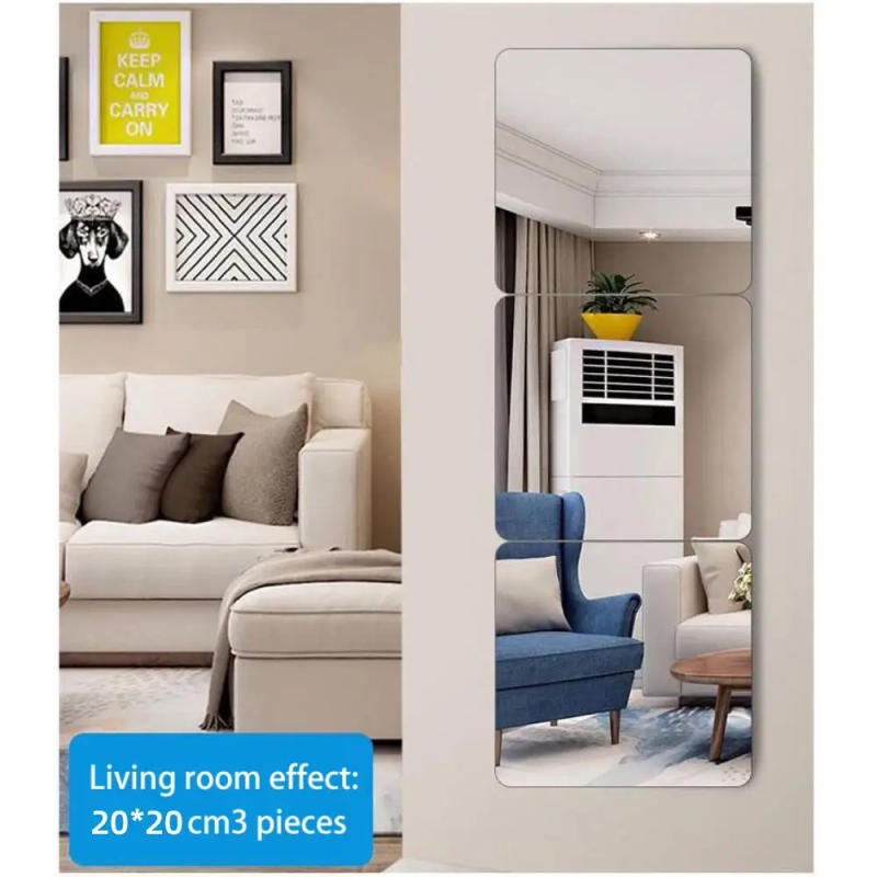 Description Picture 2 of itemMirror Wall Decal Innovative Easy Installation Stunning Reflection Durable Material Versatile Decoration Wall Sticker Functional