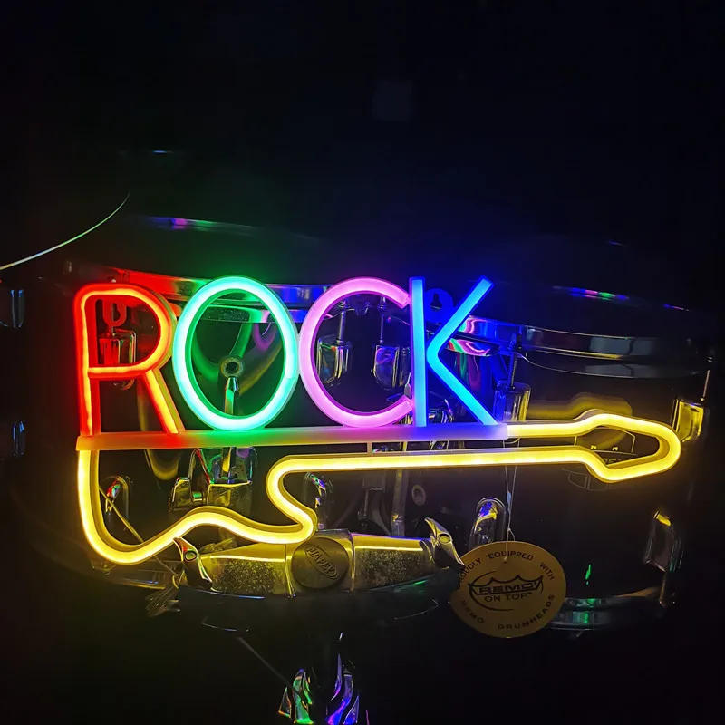 Description Picture 2 of itemRock Music Neon Signs Guitar Neon Signs Wall Decor USB Led Art Signs for Bedroom Music Party Rock Studio Bar Disco Party Neon