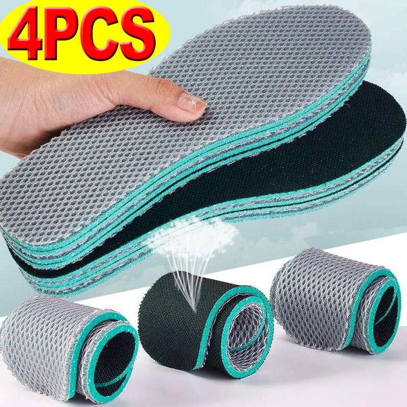 Description Picture 4 of item4PCS Mesh Breathable Shoe Pads Shock-Absorbing Soft Elastic Sports Insole Memory Foam Sweat-absorbent Cushion Orthopedic Insoles