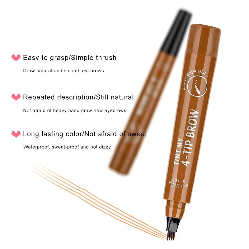 Description Picture 6 of item4 Splitted Head Eyebrow Pencil Long Last  Smudge Proof Waterproof Sweat Proof High Pigmented Easy Applying Liquid Eyebrow Pencil