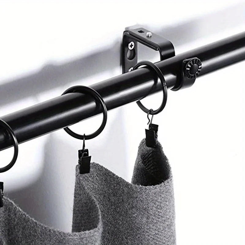 Description Picture 4 of item2pcs Metal Curtain Rod Brackets Set Drapery Poles Parts For Drapes Door Curtains Door Rust Hardware Dressing Easy Installation