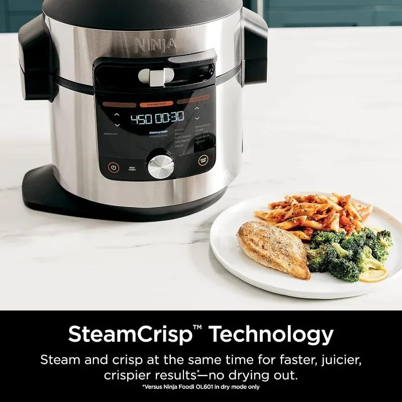Description Picture 4 of itemNinja OL601 Foodi XL 8 Qt. Pressure Cooker Steam Fryer with SmartLid, 14-in-1 that Air Fries, Bakes & More with 3-Layer Capacity