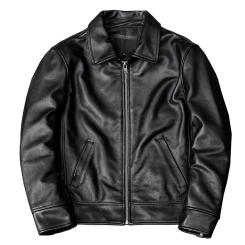 Shipping Free New Black Cowhide Jacket Men Genuine Leather Coat Dad's Spring and Autumn Clothes Size S-5XL