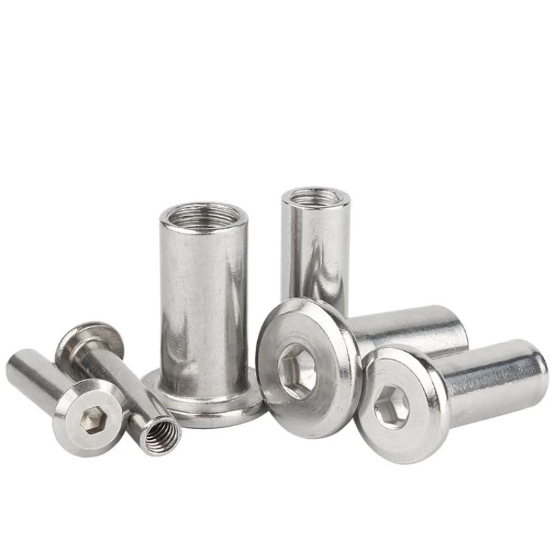 Description Picture 3 of item304 Stainless Steel Large Flat Hex Hexagon Socket Head Furniture Rivet Connector Insert Joint Sleeve Cap Nut M3 M4 M5 M6 M8 M10