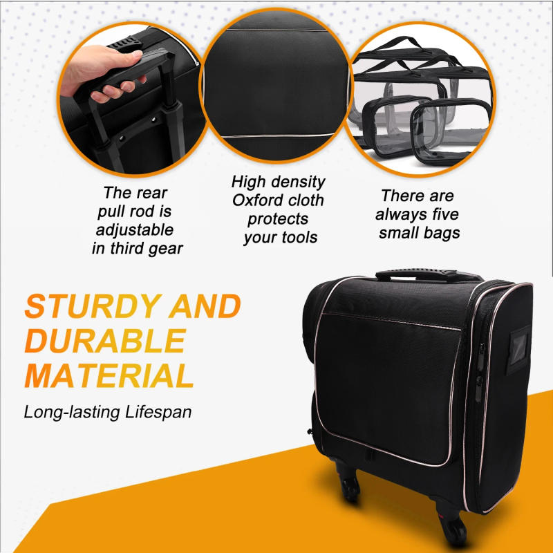 Description Picture 6 of itemTravel Makeup Artist Bag with Wheels Cosmetic Brush Storage Beauty Tool Organizer Rolling Suitcase for Artists