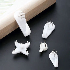 Wall Nail Hook Small Steel Nail Traceless Invisible Reusable Grooved Hook Photo Frame Accessories Strong Bearing Capacity